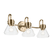  55155CPZCLR - Farum 26" 3-Light Vanity Light with Clear Glass in Champagne Bronze