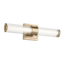  55195CPZLED - Laurene 18.5" Linear Bath Bar Small LED with Clear Fluted Glass in Champagne Bronze