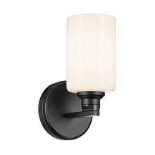  55224BK - Gioe 9.5" 1-Light Wall Sconce with Opal Glass in Black