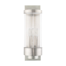  20724-91 - 3 Lt Brushed Nickel Outdoor Wall Lantern