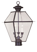  2384-07 - 3 Light Bronze Outdoor Post Lantern