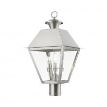  27219-91 - 3 Light Brushed Nickel Outdoor Large Post Top Lantern