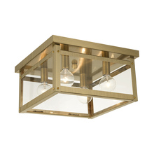  4032-01 - 4 Lt Antique Brass Flush Mount