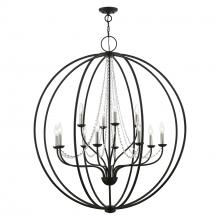  40919-04 - 12 Light Black with Brushed Nickel Finish Candles Grande Foyer Chandelier