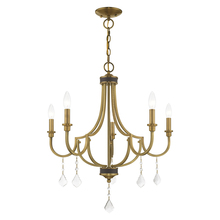  41275-01 - 5 Lt Antique Brass Chandelier