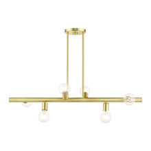  45866-12 - 6 Lt Satin Brass  Linear Chandelier