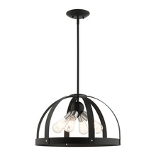  49647-14 - 4 Lt Textured Black Pendant Chandelier