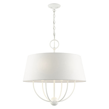  49846-03 - 6 Lt White Pendant Chandelier