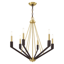  51166-12 - 6 Lt Satin Brass & Bronze Chandelier