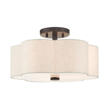  58063-92 - 3 Lt English Bronze  Semi Flush