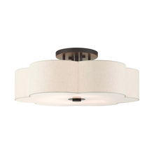  58069-92 - 6 Lt English Bronze  Semi Flush