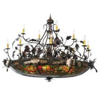  100424 - 50" Wide Greenbriar Oak 12 Arm Chandelier