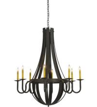  127509 - 42"W Barrel Stave Metallo 8 LT Chandelier