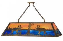  145695 - 48"L Moose at Lake Oblong Pendant