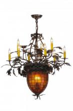  149726 - 34" Wide Greenbriar Oak 9 Light Chandelier