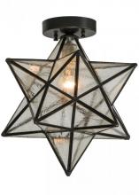  150958 - 12"W Moravian Star Clear Seedy Flushmount