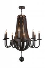  154052 - 36" Wide Barrel Stave Madera 8 Light Chandelier