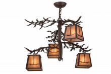  161741 - 28"W Pine Branch Valley View 4 LT Chandelier