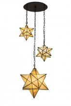  166958 - 25"W Moravian Star 3 LT Cascading Pendant