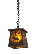  178384 - 7"Sq Elk at Dawn Mini Pendant