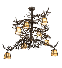  194329 - 48" Long Pine Branch Valley View 8 LT Chandelier