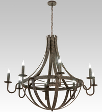  197212 - 60" Wide Barrel Stave Metallo 8 Light Chandelier