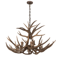  200431 - 38" Wide Antlers Deer 8 Light Chandelier