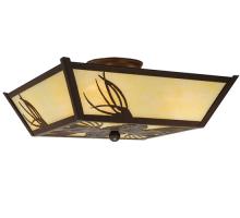  210047 - 15" Square Pinecone Semi-Flushmount