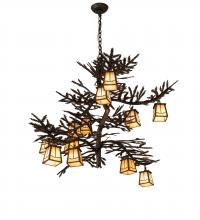  216222 - 50" Long Pine Branch Valley View 12 Light Chandelier