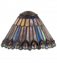  21626 - 8" Wide Tiffany Jeweled Peacock Cone Shade