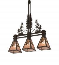  217007 - 30" Long Winter Pine Tall Pines 3 Light Island Pendant