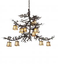  218578 - 48" Long Pine Branch 12 Light Chandelier