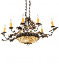  230422 - 48" Long Greenbriar Oak 8 Light Chandelier