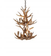  240289 - 20" Wide Antlers 6 Light Two Tier Chandelier