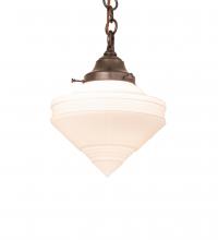  243717 - 9" Wide Revival Schoolhouse W/Deco Cone Globe Mini Pendant