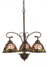  27418 - 24"W Tiffany Rosebush 3 LT Chandelier.602