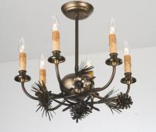  38330 - 18"W Woodland Pine 6 LT Chandelier