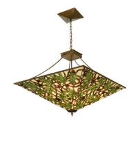  81067 - 26" Square Acorn & Oak Leaf Inverted Pendant