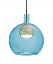  1JC-BENJIBLNA-LED-BR - Besa, Benji Cord Pendant, Blue/Natural, Bronze Finish, 1x9W LED