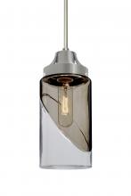  1JC-BLINKSM-SN - Besa, Blink Cord Pendant, Trans. Smoke/Clear, Satin Nickel Finish, 1x60W Medium Base