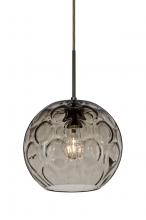  1JC-BOMYSM-BR - Besa Bombay Cord Pendant, Smoke, Bronze Finish, 1x60W Medium Base