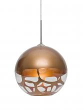  1JC-ROCKYCP-LED-SN - Besa, Rocky Cord Pendant, Copper, Satin Nickel Finish, 1x9W LED