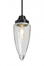  1JC-SULUCL-EDIL-BK - Besa, Sulu Cord Pendant, Clear Bubble, Black Finish, 1x4W LED Filament