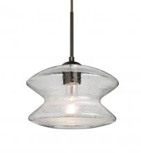  1JC-ZENCL-BR - Besa, Zen Cord Pendant, Clear Bubble, Bronze Finish, 1x60W Medium Base