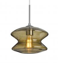  1JC-ZENLT-EDIL-SN - Besa, Zen Cord Pendant, Latte Bubble, Satin Nickel Finish, 1x8W LED Filament