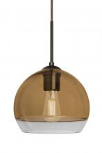  1JT-ALLY8AM-EDIL-BR - Besa, Ally 8 Cord Pendant, Amber/Clear, Bronze Finish, 1x5W LED Filament