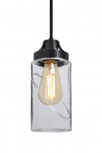  1JT-BLINKCL-EDIL-BK - Besa, Blink Cord Pendant, Clear, Black Finish, 1x4W LED Filament