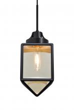  1JT-BRAVOBK-BK - Besa, Bravo Cord Pendant, Black/Gold Bubble, Black Finish, 1x60W Medium Base