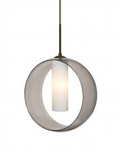  1JT-PLATOSM-BR - Besa, Plato Cord Pendant, Smoke/Opal, Bronze Finish, 1x60W Medium Base