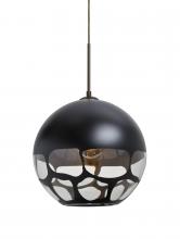  1JT-ROCKYBK-BR - Besa, Rocky Cord Pendant, Black, Bronze Finish, 1x60W Medium Base